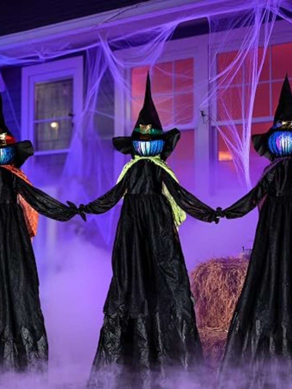 3 Pack 48" Halloween Witch Decorations Outdoor, Halloween 3 Witches Yard